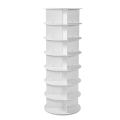 7 Tiers Rotating Shoe Rack Tower, 360° Spinning Shoe Rack, Revolving Storage Round Carousel Display, Freestanding Lazy Susan Organizer Display for Bedroom, Living Room, Entryway, Closet, White