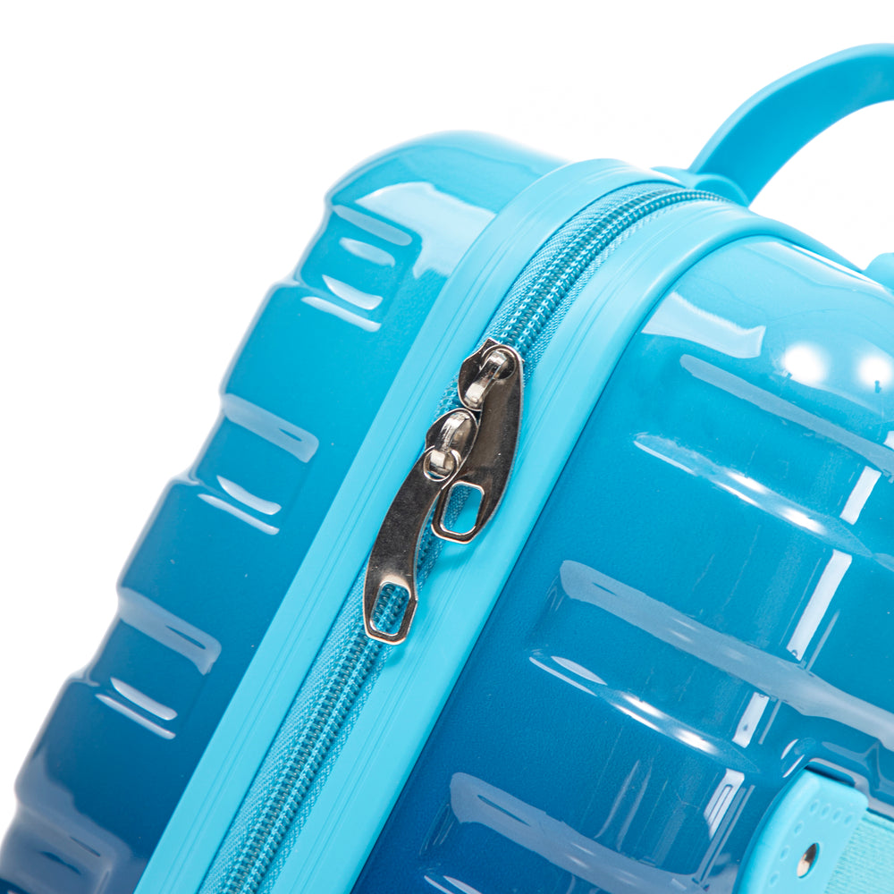 20" Carry-On Suitcase + 14" Cosmetic Case Set (PC Hard Shell, Gradient Navy/Light Blue)
