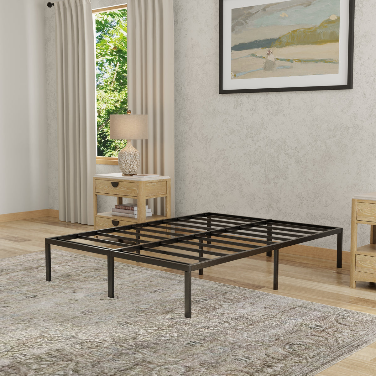 Modern Full Steel Black Platform Foundation