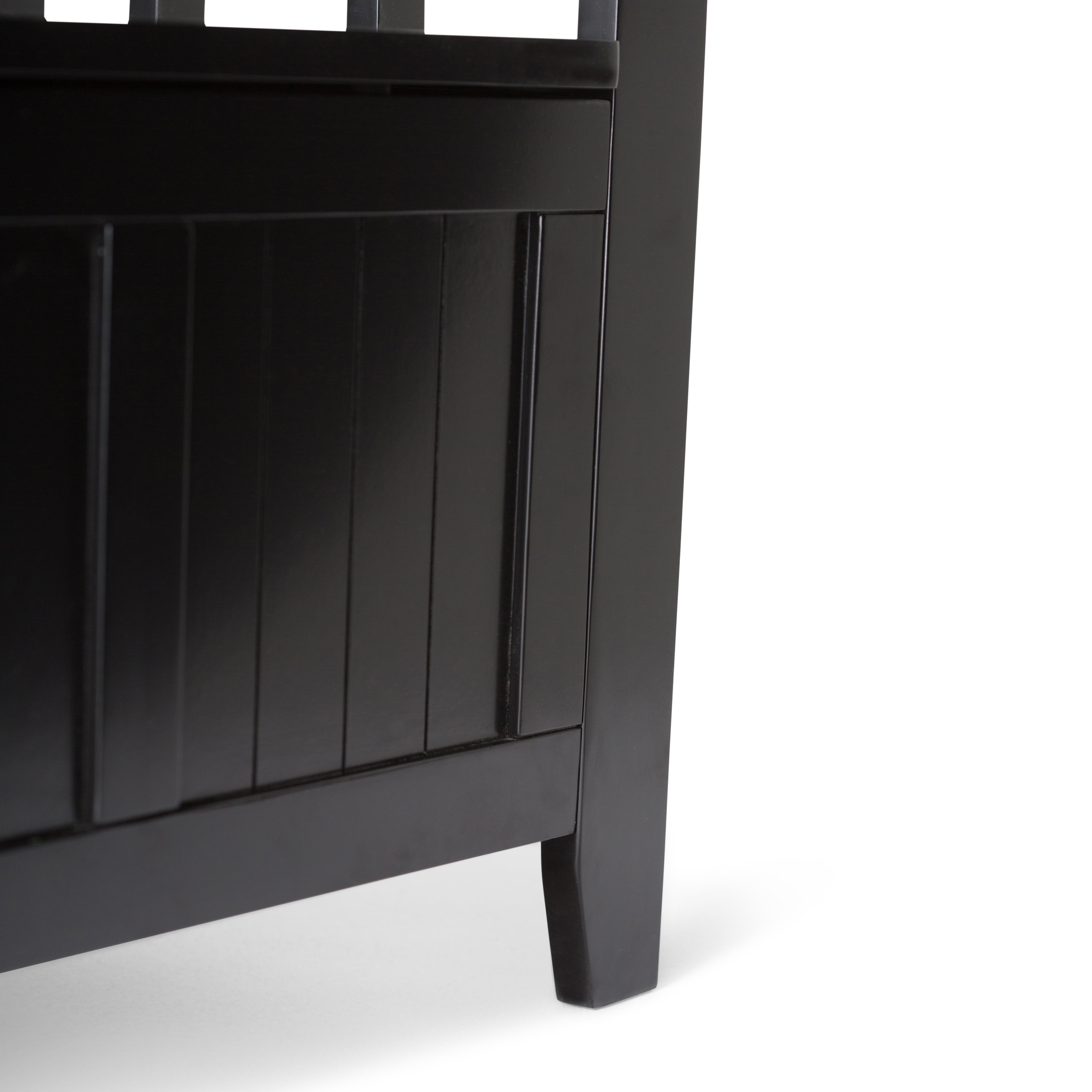 Acadian 48 inch Wide Solid Wood Entryway Storage Bench in Black