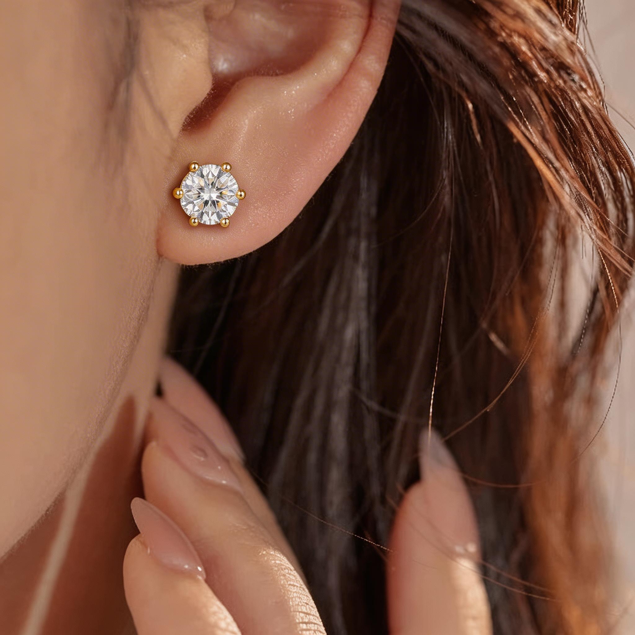 Twin Radiance 18K Yellow Gold Lab-Grown Diamond Stud Earrings