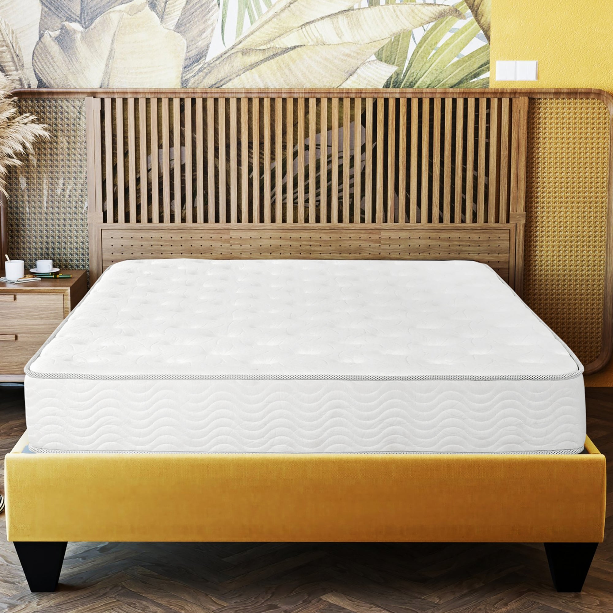 Premium 9 in. Medium Pocket Spring Mattress - Cal King, White