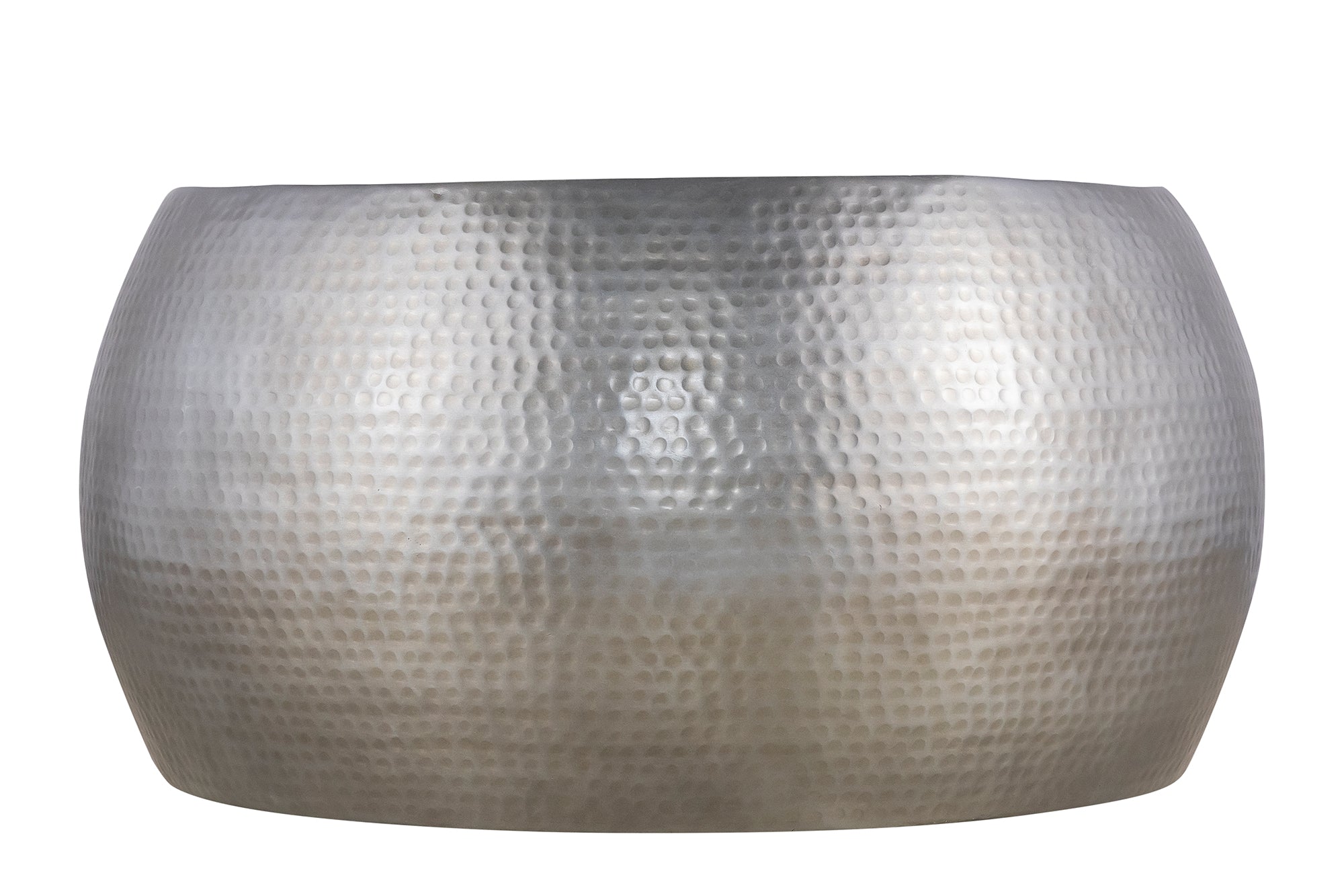 CT501 Modern Contemporary Round Aluminum material 32" Coffee Table, Farmhouse Table with Glossy Hand Hammered Design Antique Silver      same asG150108433  (NJ inventory)
