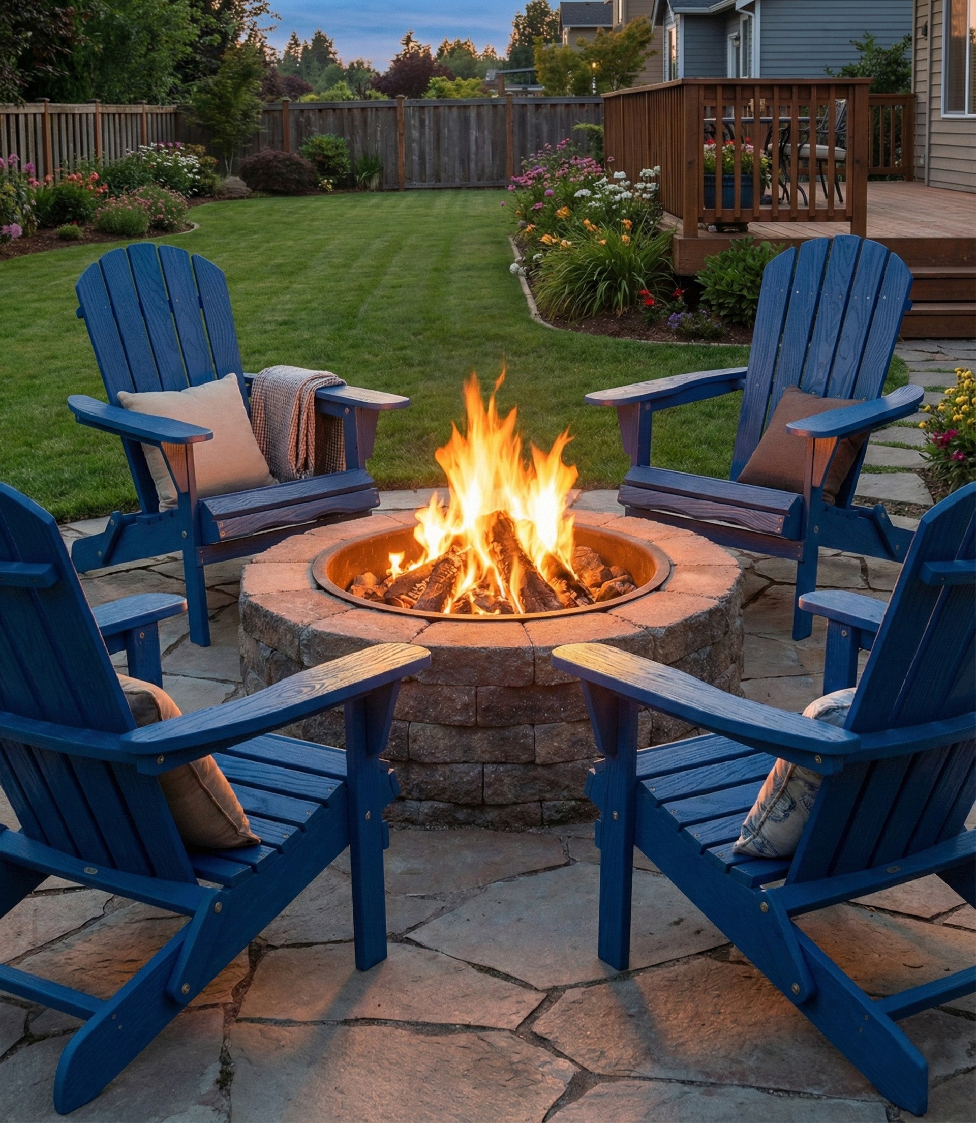 Embossed Wooden Outdoor Folding Adirondack Chair with Pre-Assembled BackRest & SeatBoard,Wood Patio Chair for Garden Backyard Porch Pool Deck Firepit with Wood Grain