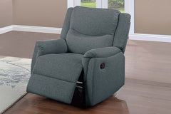Modern Style 3pc Living Room Set Fully Upholstered Supportive Backrest Dark Gray Finish Manual Motion Primary Living Room Furniture