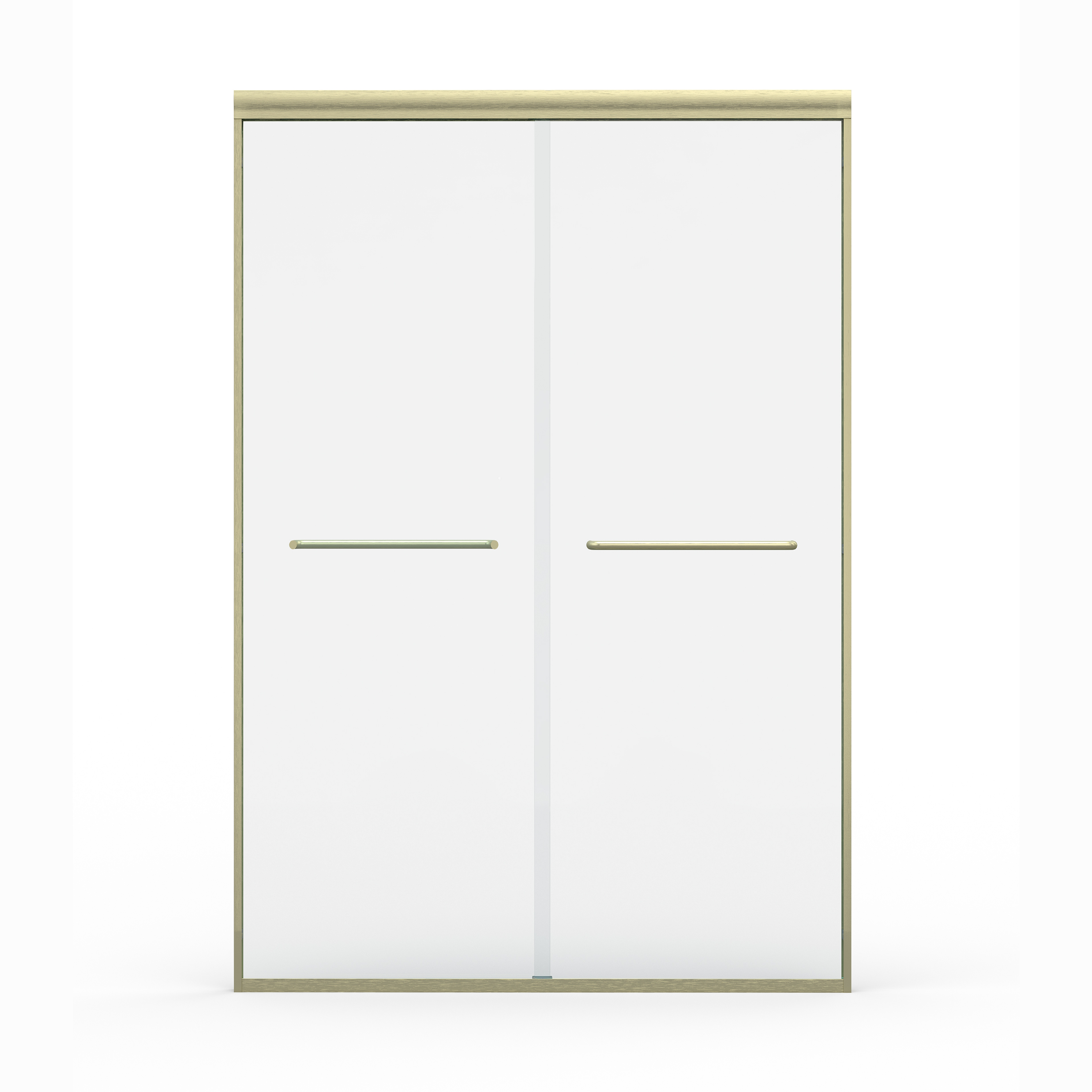 44" - 48" W x 72" H Double Sliding Shower Door, Semi-frameless Bathroom Sliding Door with 1/4" (6mm) Tempered Glass for Walk-in Shower, Brushed Gold GF-24D03-48BGX