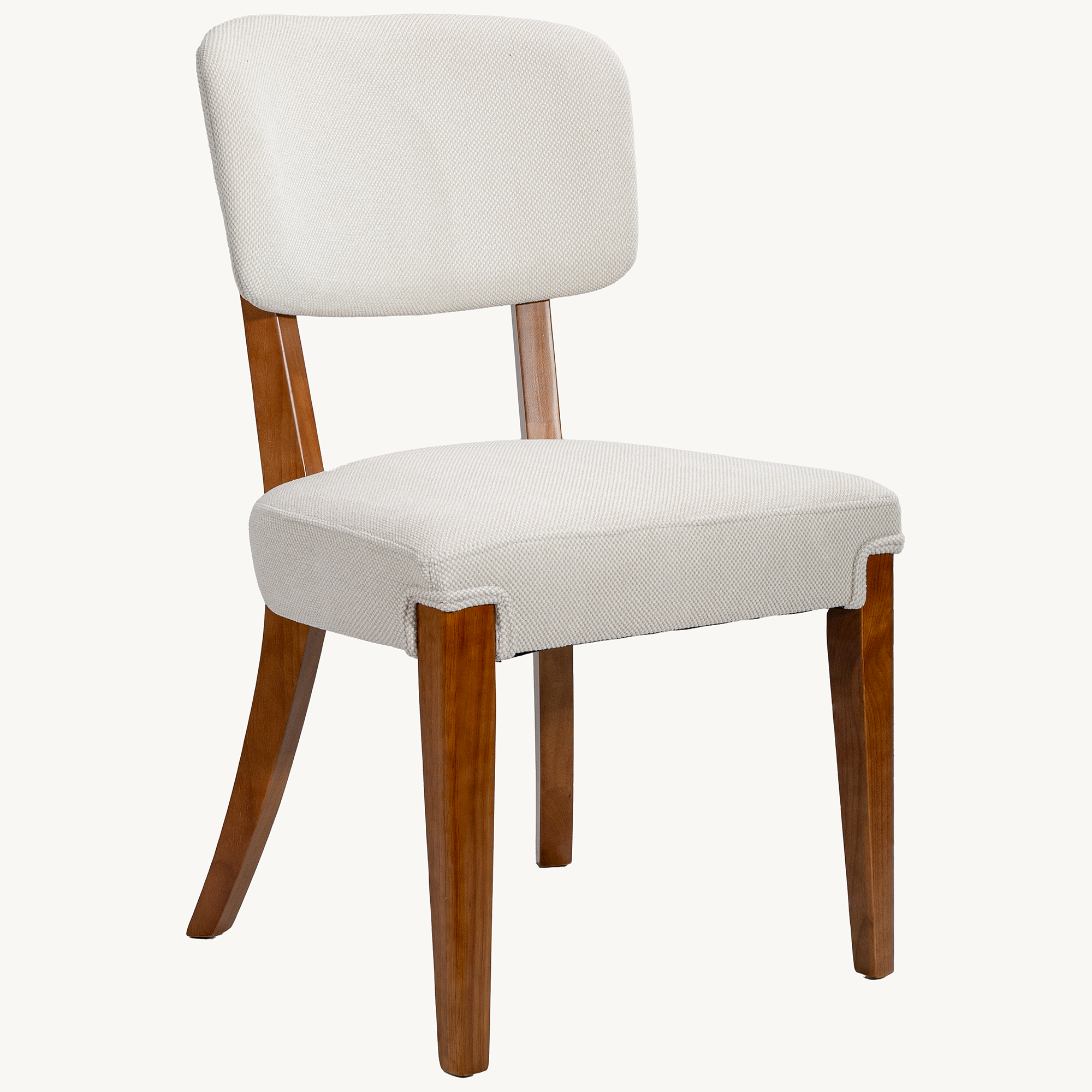Modern Armless Dining Chairs Set of 2, Beige, Contemporary Side Chairs with Wood Legs - Versatile Accent Chairs for Dining Room, Kitchen, or Living Room