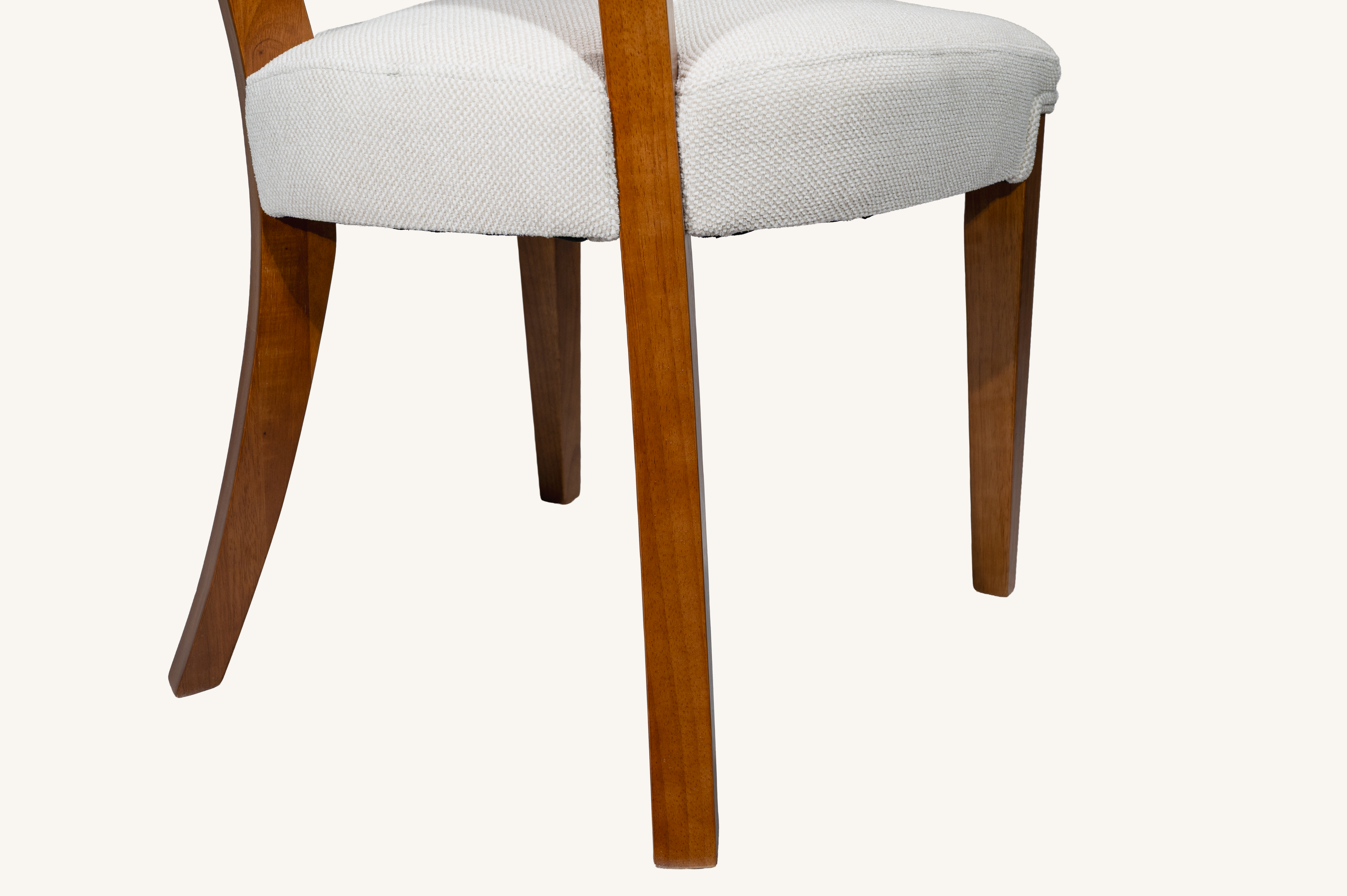 Modern Armless Dining Chairs Set of 2, Beige, Contemporary Side Chairs with Wood Legs - Versatile Accent Chairs for Dining Room, Kitchen, or Living Room