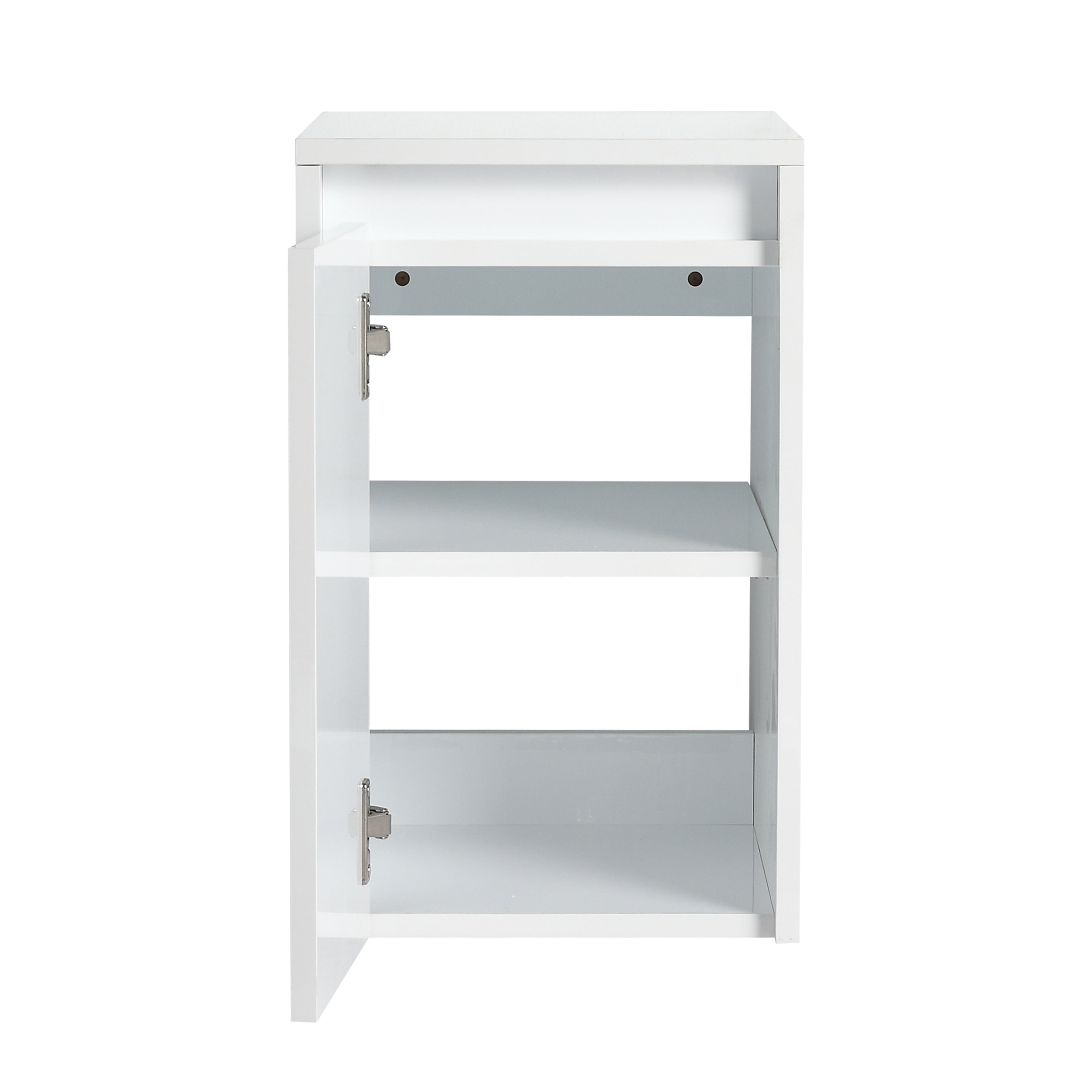 36" Bathroom Vanity With Resin Sink , 2-Soft Close Doors and 1-Side Cabinet, Float Mounting Design, Glossy White, Plywood(KD-Packing)