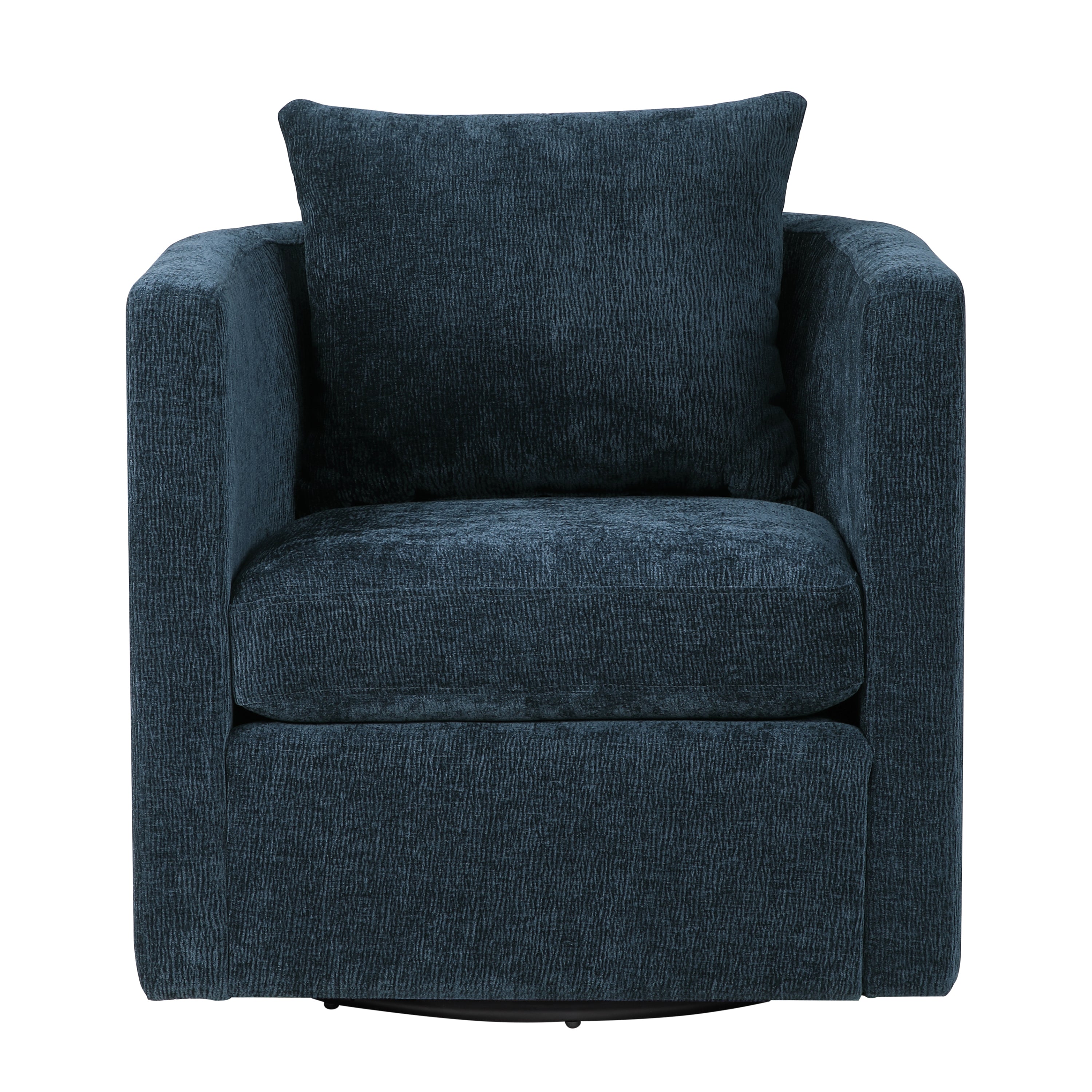 Sutton Navy Blue Swivel Barrel Chair