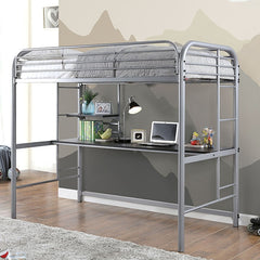 Opal Iii Black Silver Twin Loft Bed