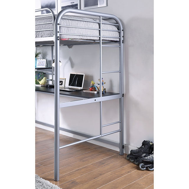 Opal Iii Black Silver Twin Loft Bed