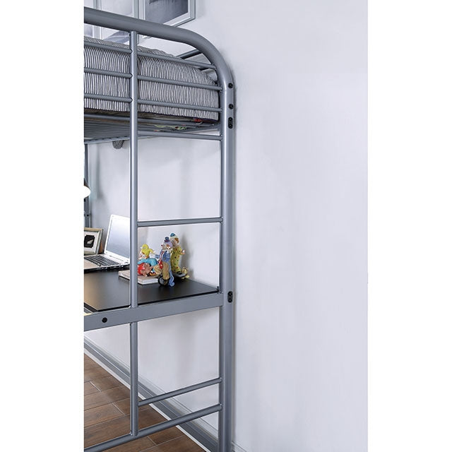 Opal Iii Black Silver Twin Loft Bed