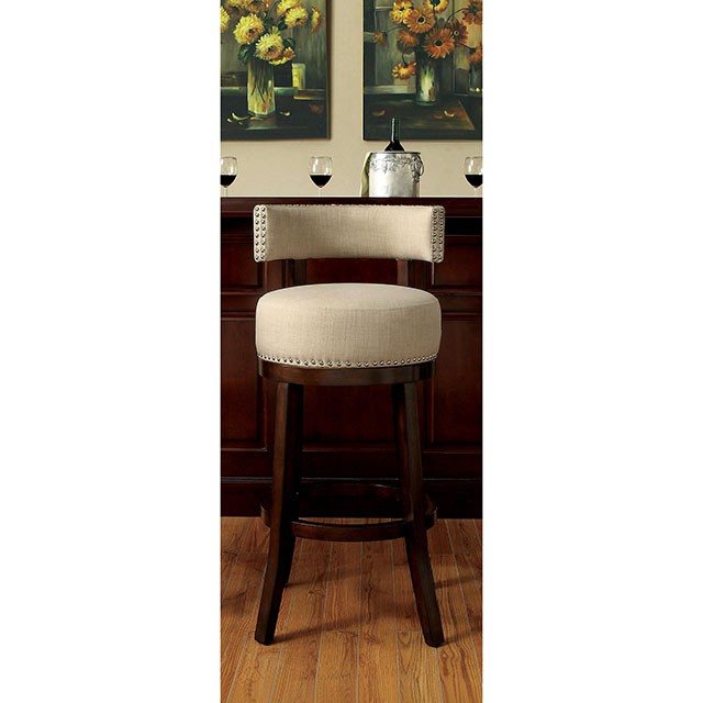 LYNSEY Dark Oak/Beige 24  Bar Stool