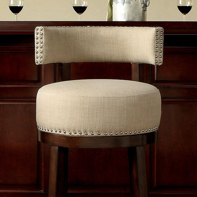 LYNSEY Dark Oak/Beige 24  Bar Stool