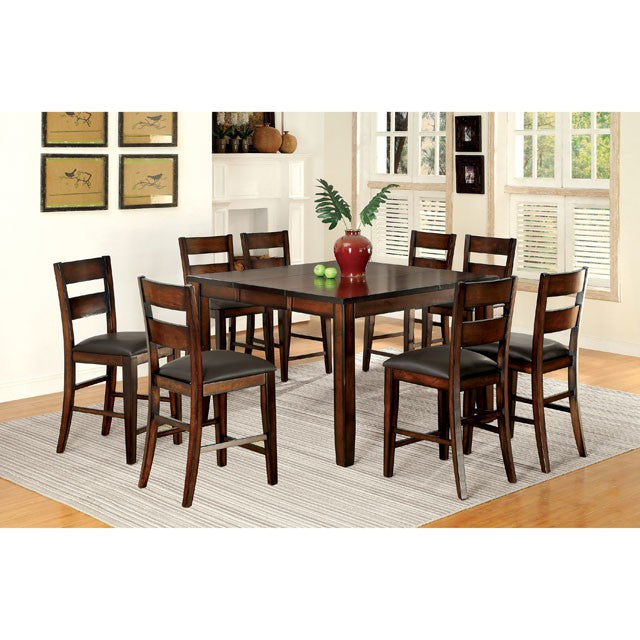 DICKINSON II Dark Cherry Counter Ht. Table w/ 18  Leaf