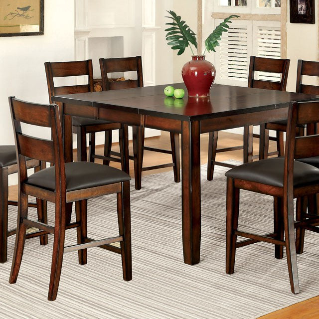 DICKINSON II Dark Cherry Counter Ht. Table w/ 18  Leaf
