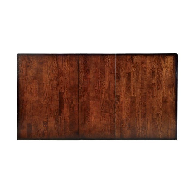 DICKINSON I Dark Cherry Dining Table w/ 18  Leaf