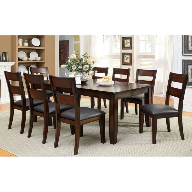 DICKINSON I Dark Cherry Dining Table w/ 18  Leaf