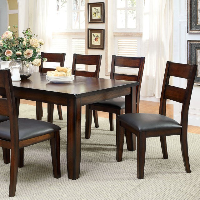 DICKINSON I Dark Cherry Dining Table w/ 18  Leaf