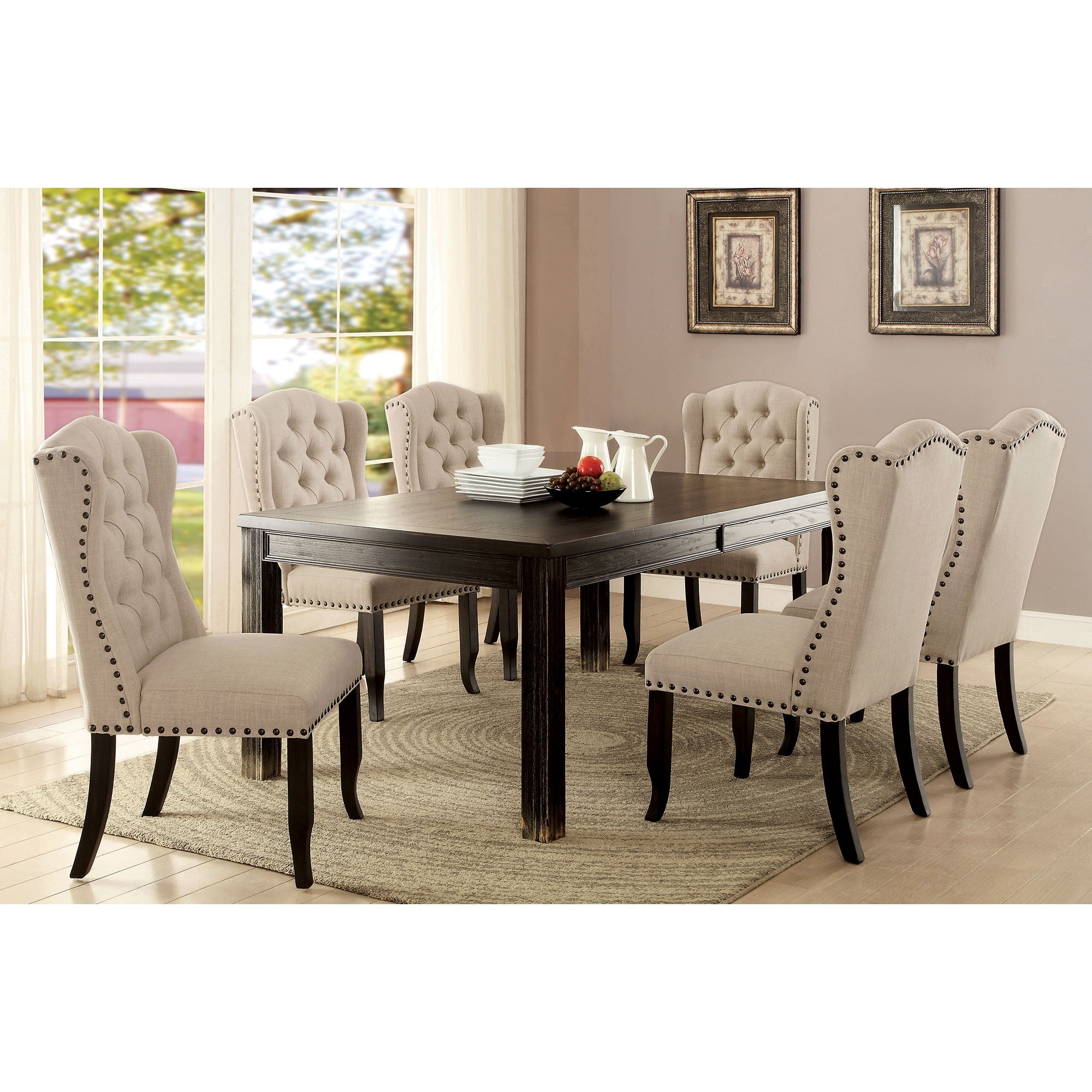 Sania I Antique Black 72  Dining Table