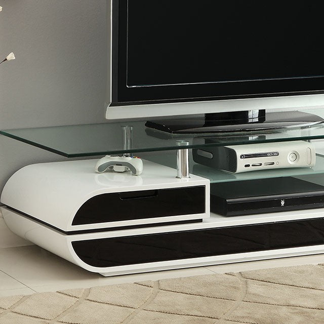 Evos Black/White 63  TV Console