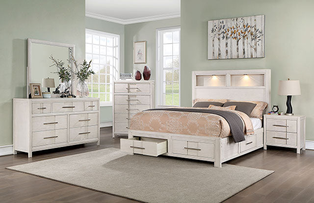 Berenice Espresso Night Stand White, Gray, & Espresso
