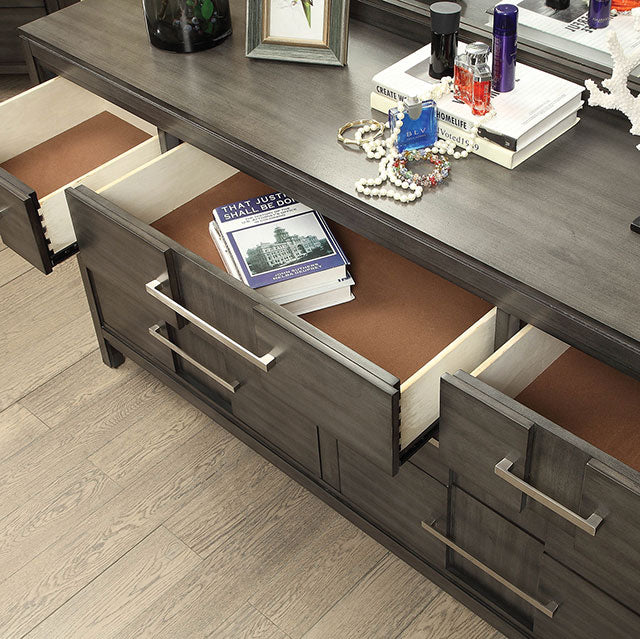 Berenice Espresso Night Stand White, Gray, & Espresso