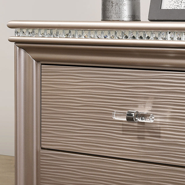 ALLIE Night Stand Beige & Rose Gold
