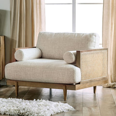 ALESUND Chair, Beige/Light Oak Natural & Brown