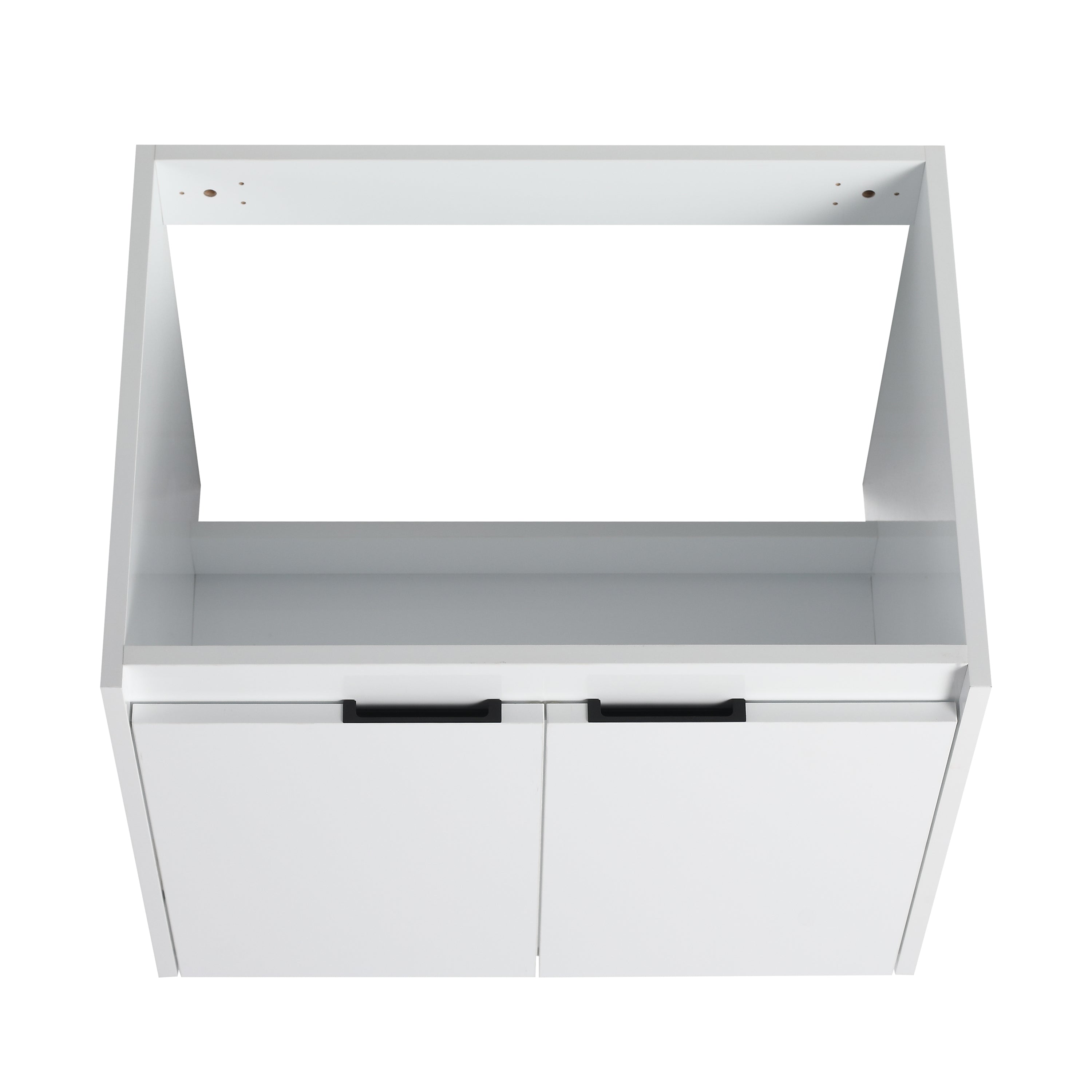 36" Bathroom Vanity With Resin Sink , 2-Soft Close Doors and 1-Side Cabinet, Float Mounting Design, Glossy White, Plywood(KD-Packing)