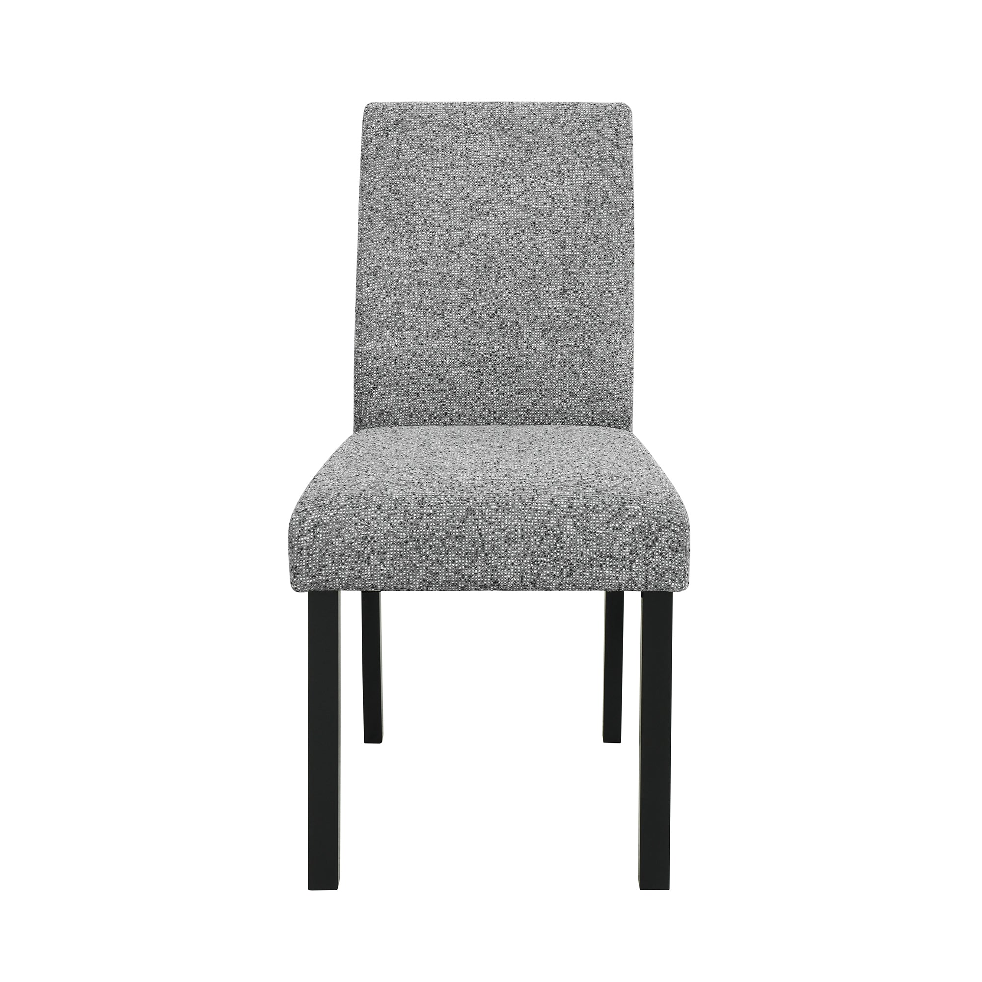 Sarang White and Black Dining Table and (4) Grey Dining Chairs
