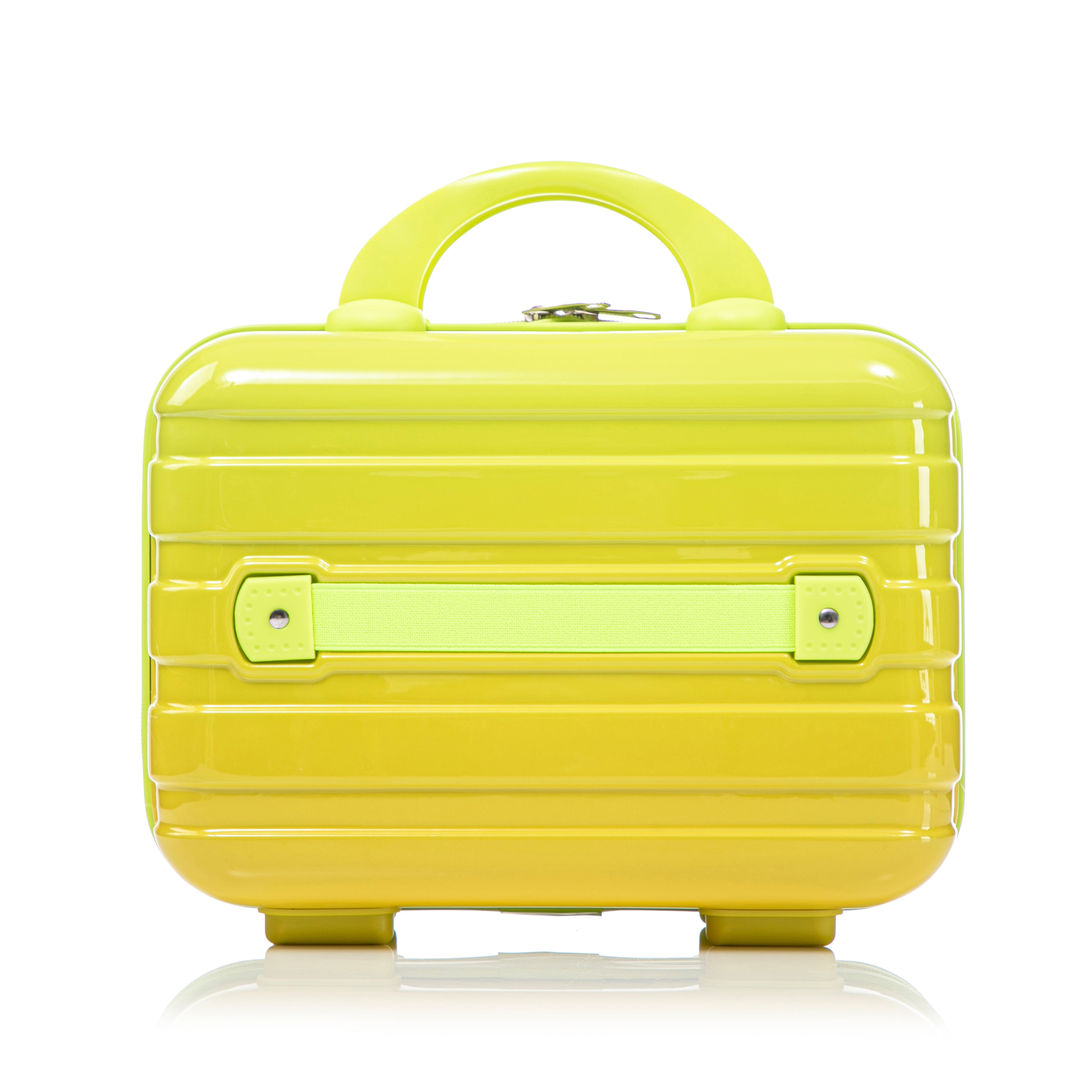 20" Carry-On Suitcase + 14" Cosmetic Case Set (PC Hard Shell, Gradient Yellow/Green)