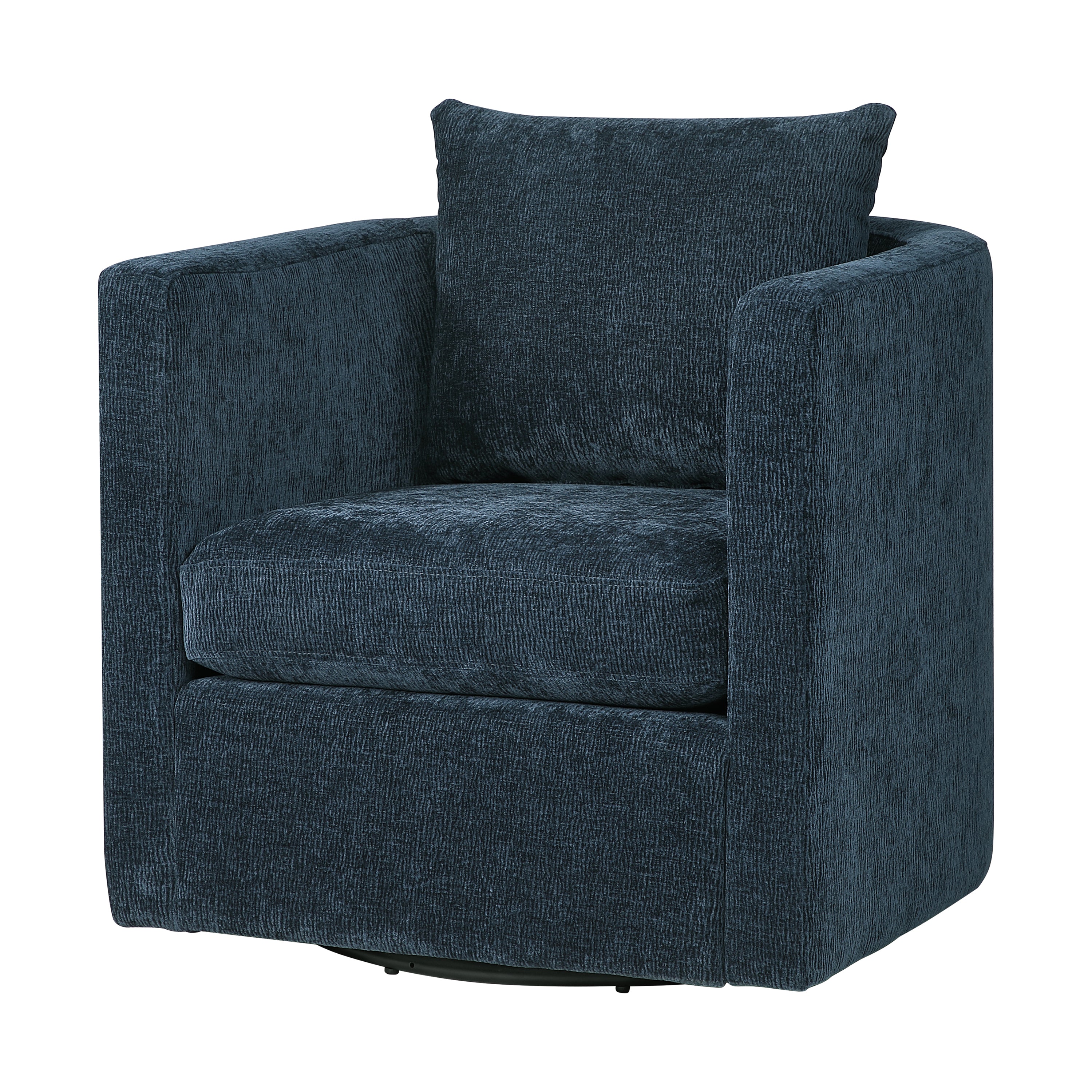 Sutton Navy Blue Swivel Barrel Chair