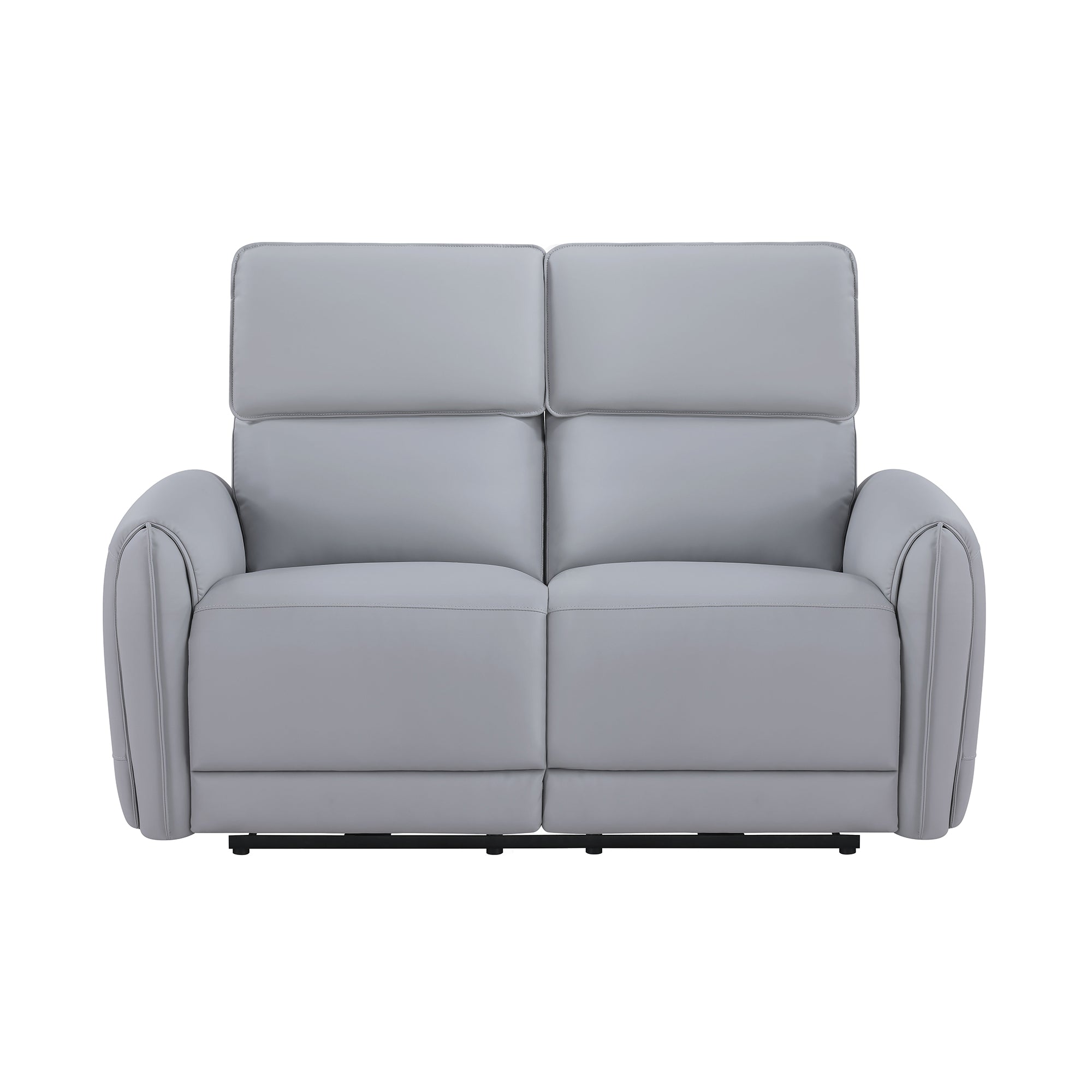 Jeromie Gray Synthetic Leather Power Motion Loveseat w/USB Port