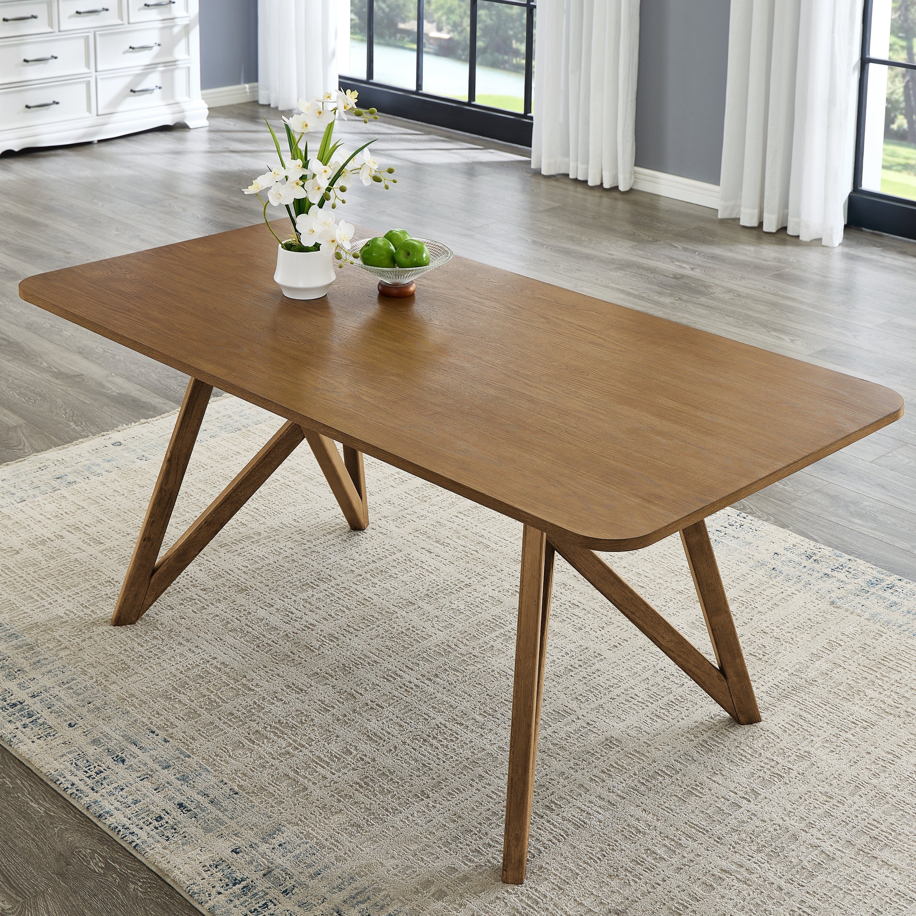 Avery 5-Piece Dining Set, Tripod-Cross Dining Table with 4 Stylish Chairs