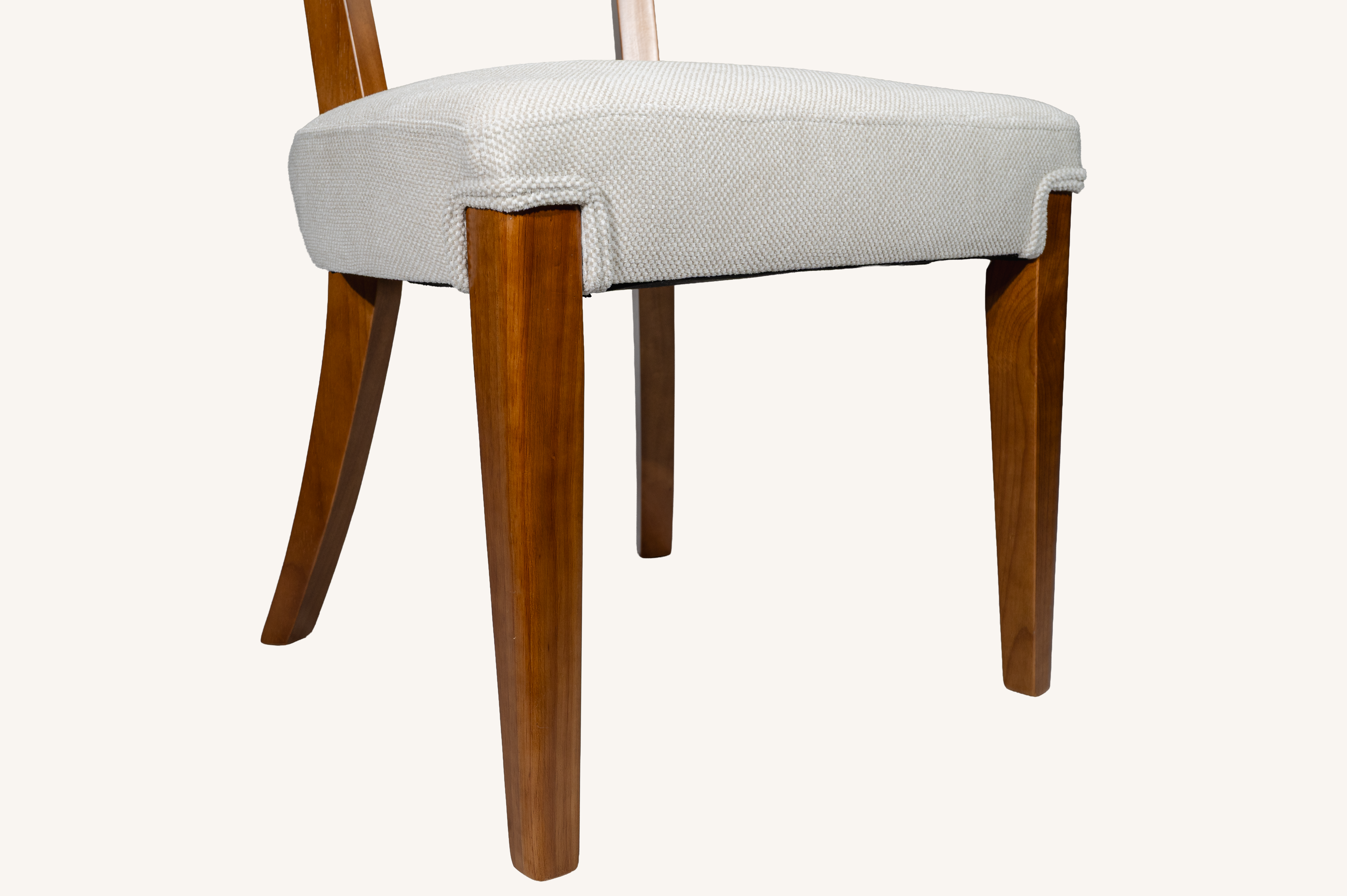 Modern Armless Dining Chairs Set of 2, Beige, Contemporary Side Chairs with Wood Legs - Versatile Accent Chairs for Dining Room, Kitchen, or Living Room