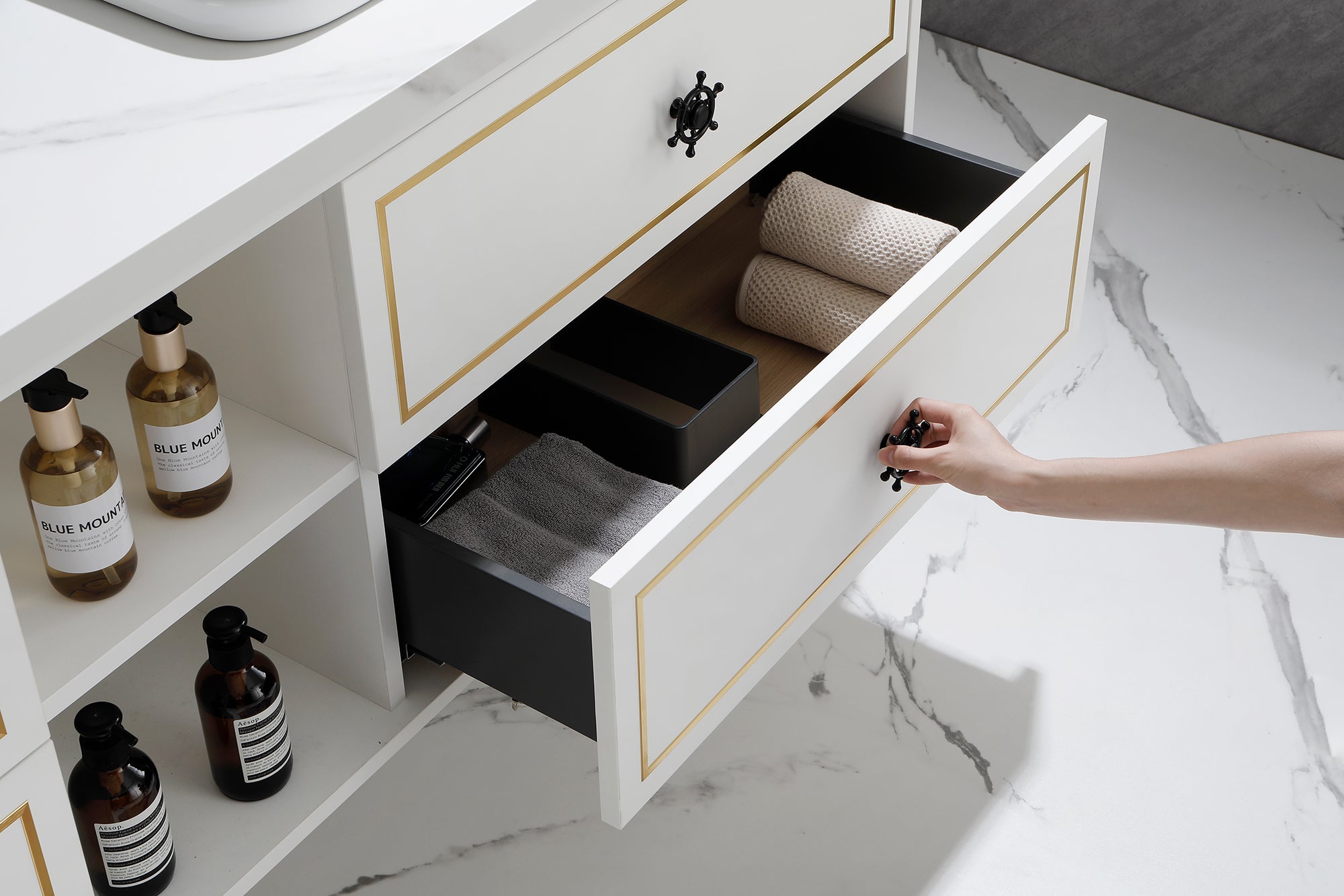72" Wall Hung Bathroom Vanity Cabinet Fits Double Sinks, Cabinet Only (Countertop and Sinks Not Included)
