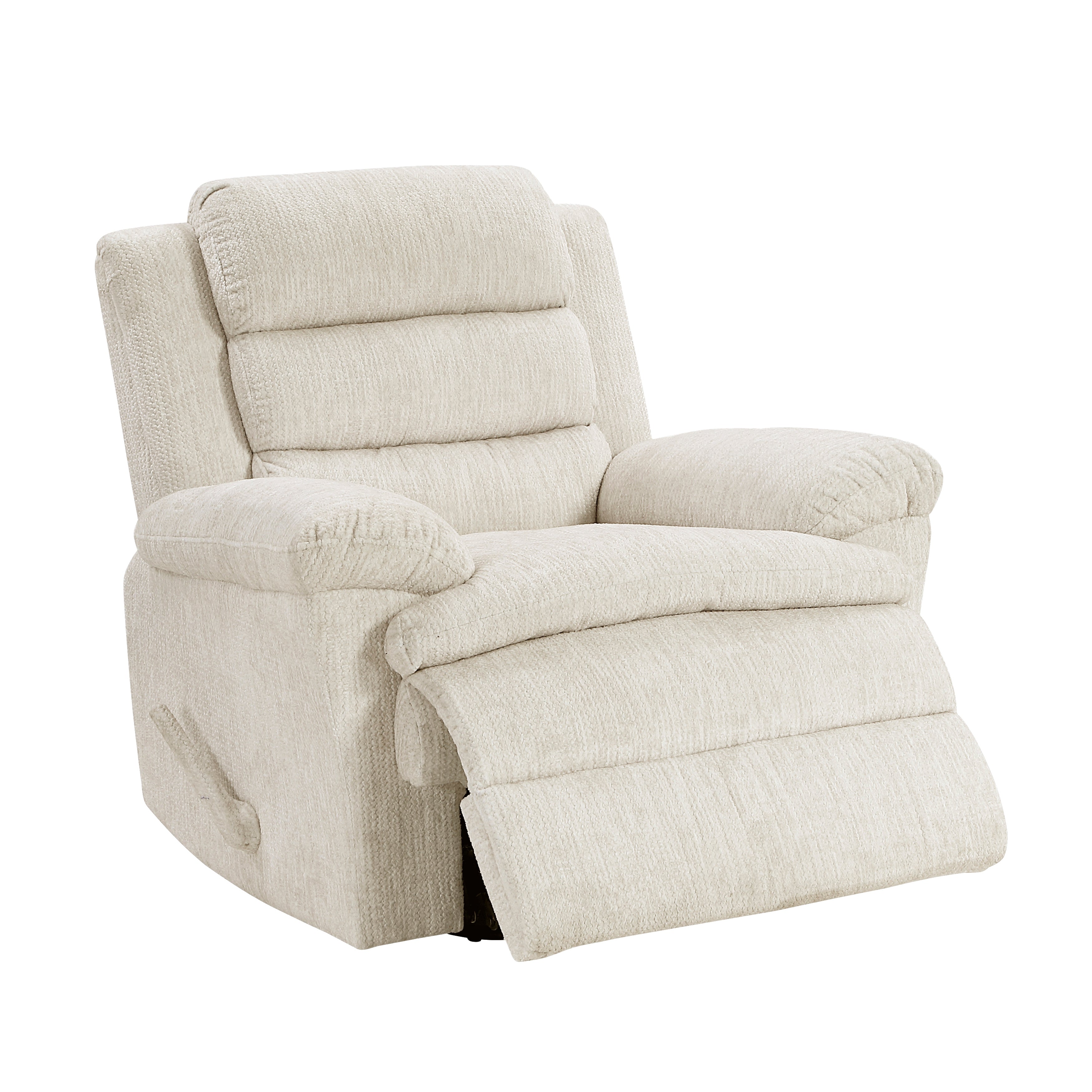 Glider Swivel Recliner Chair Beige Microfiber Upholstery Plywood Frame Durable Plush Comfort Living Room Furniture 1pc