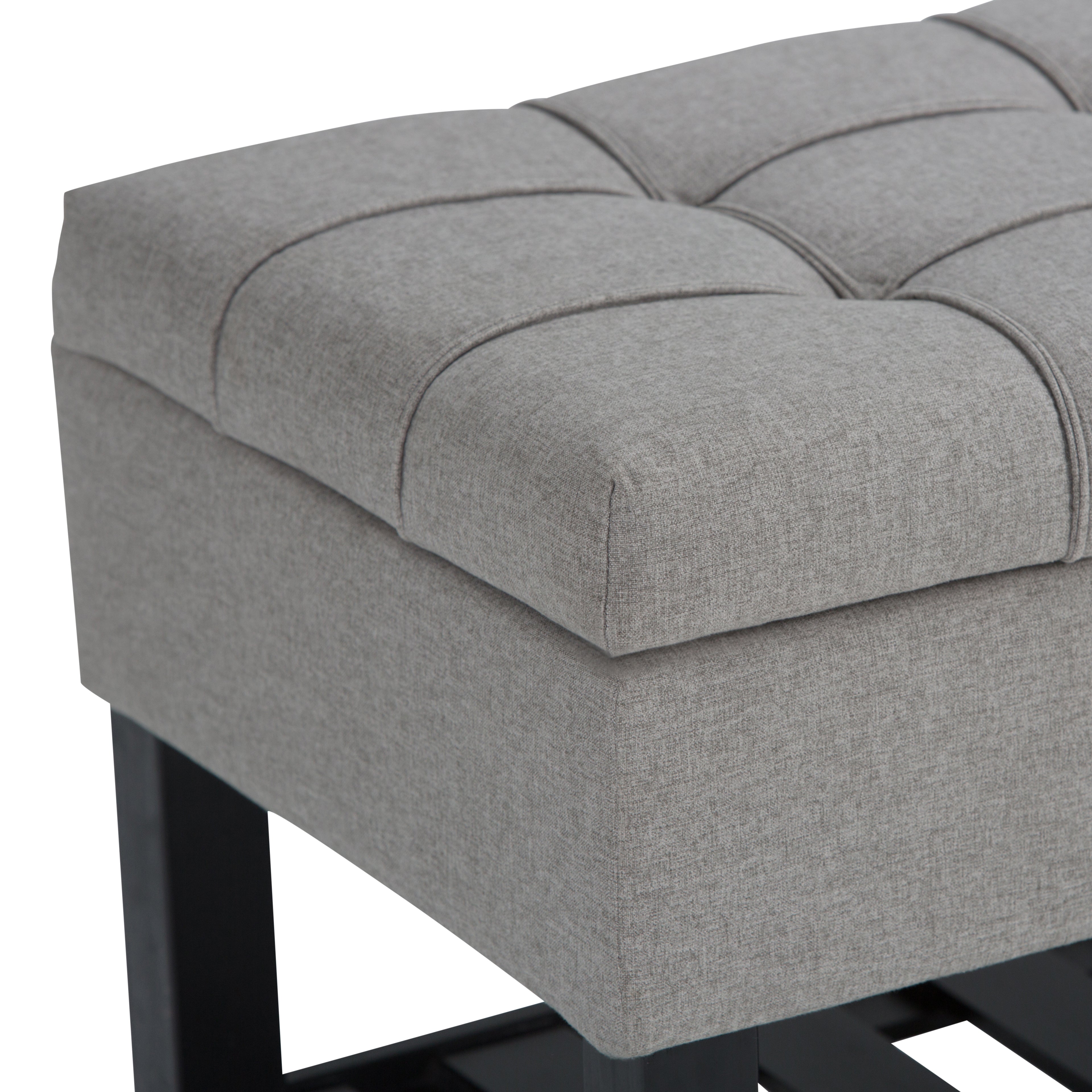 Saxon - Storage Ottoman Bench - Dove Grey