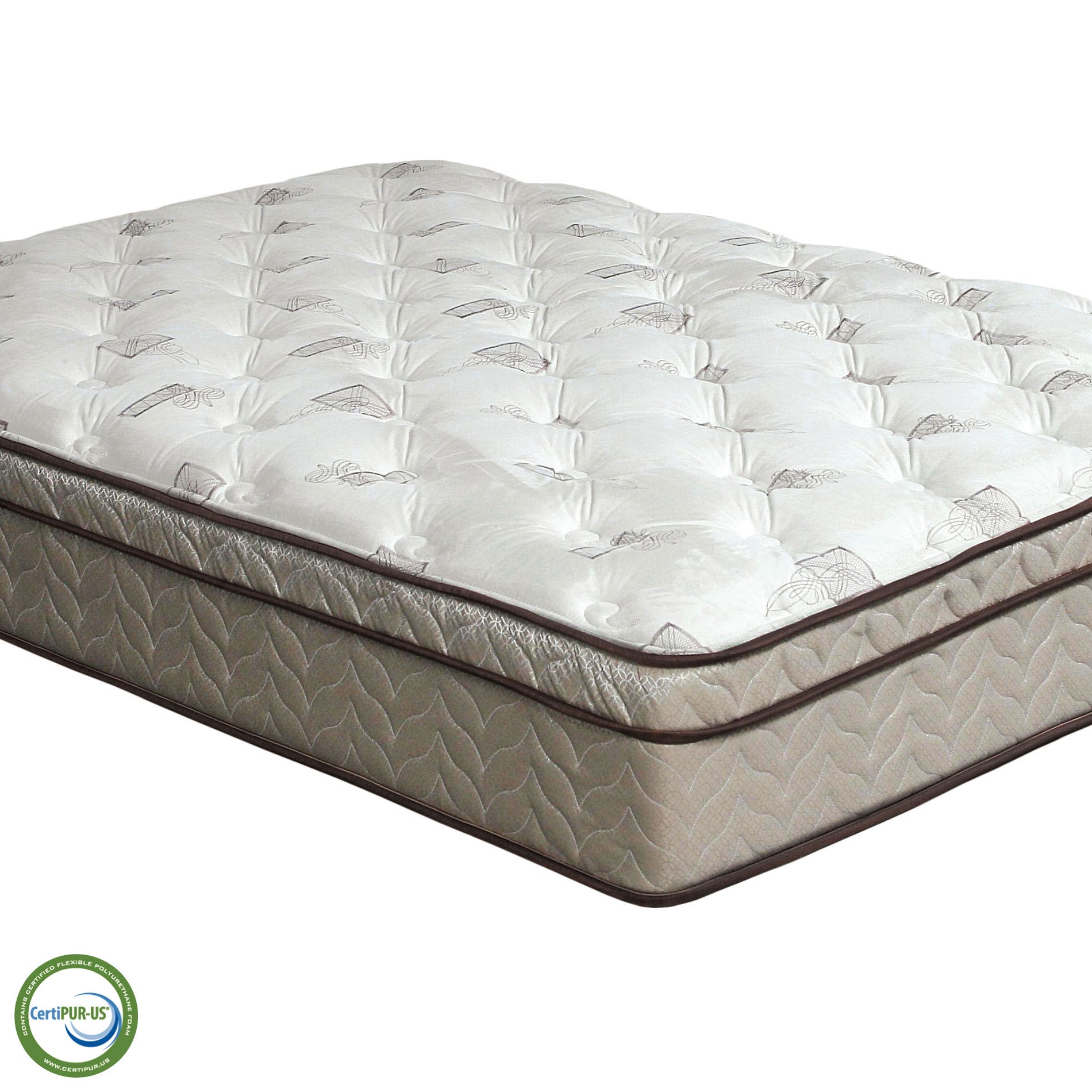Lilium White/Brown 13" Euro Pillow Top Mattress