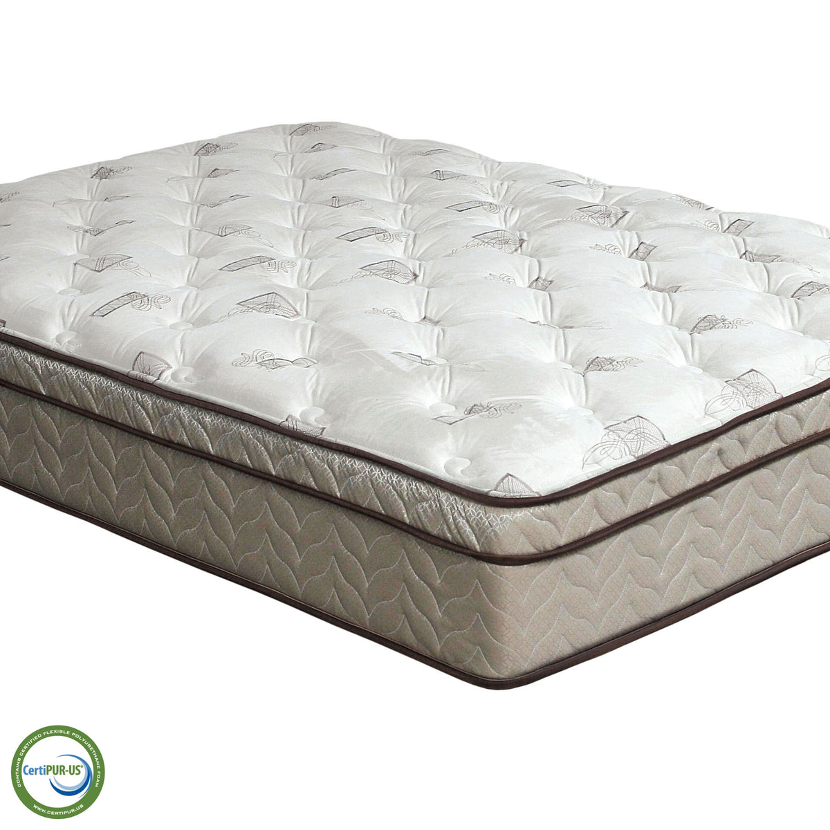 Lilium White/Brown 13" Euro Pillow Top Mattress