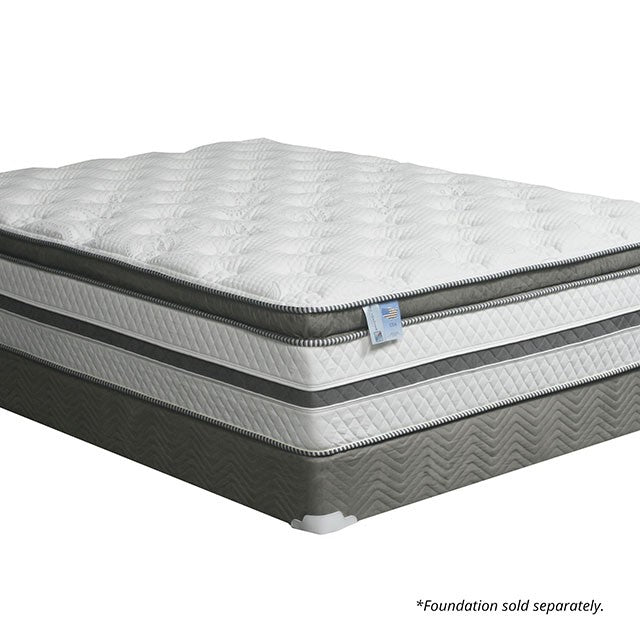 SIDDALEE White/Gray 16" Euro Pillow Top Mattress