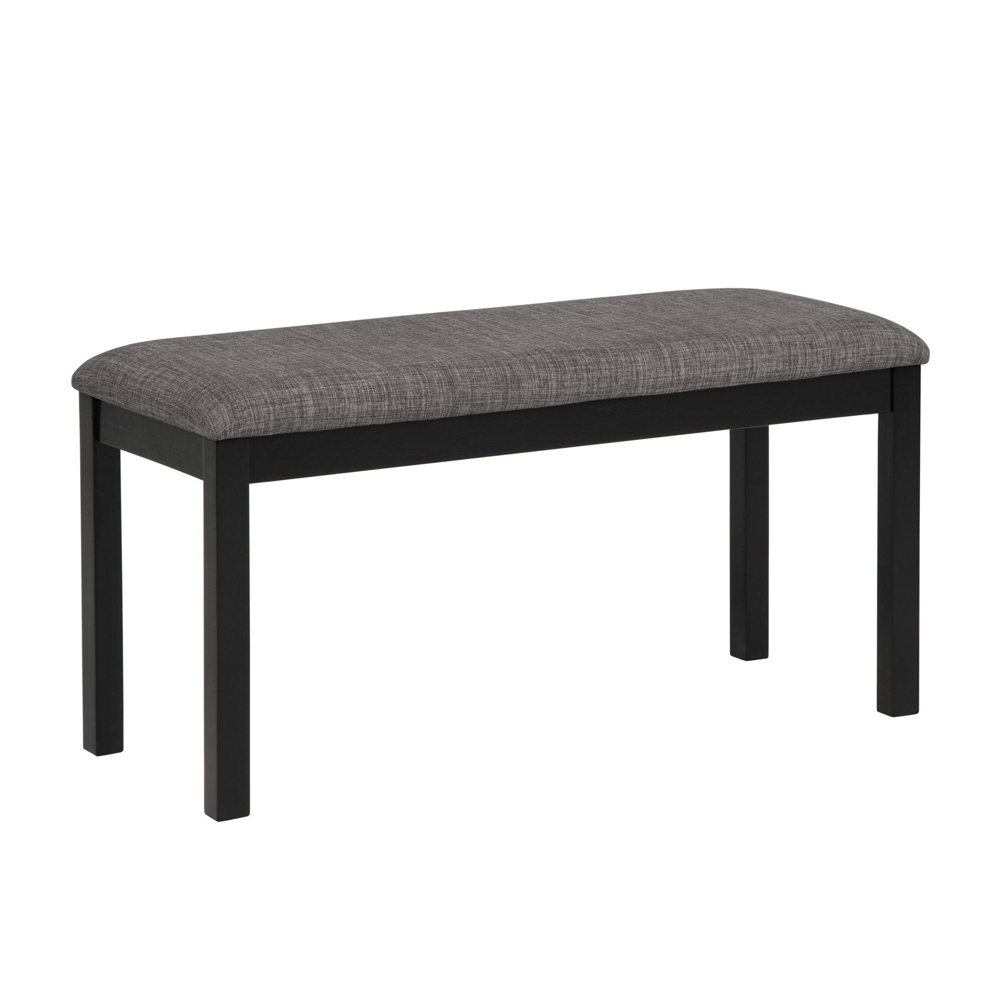 Modern 6-Piece Dining Table Set with Bench and Chairs for Dining Room or Kitchen – Light Grey & Black Two-Tone