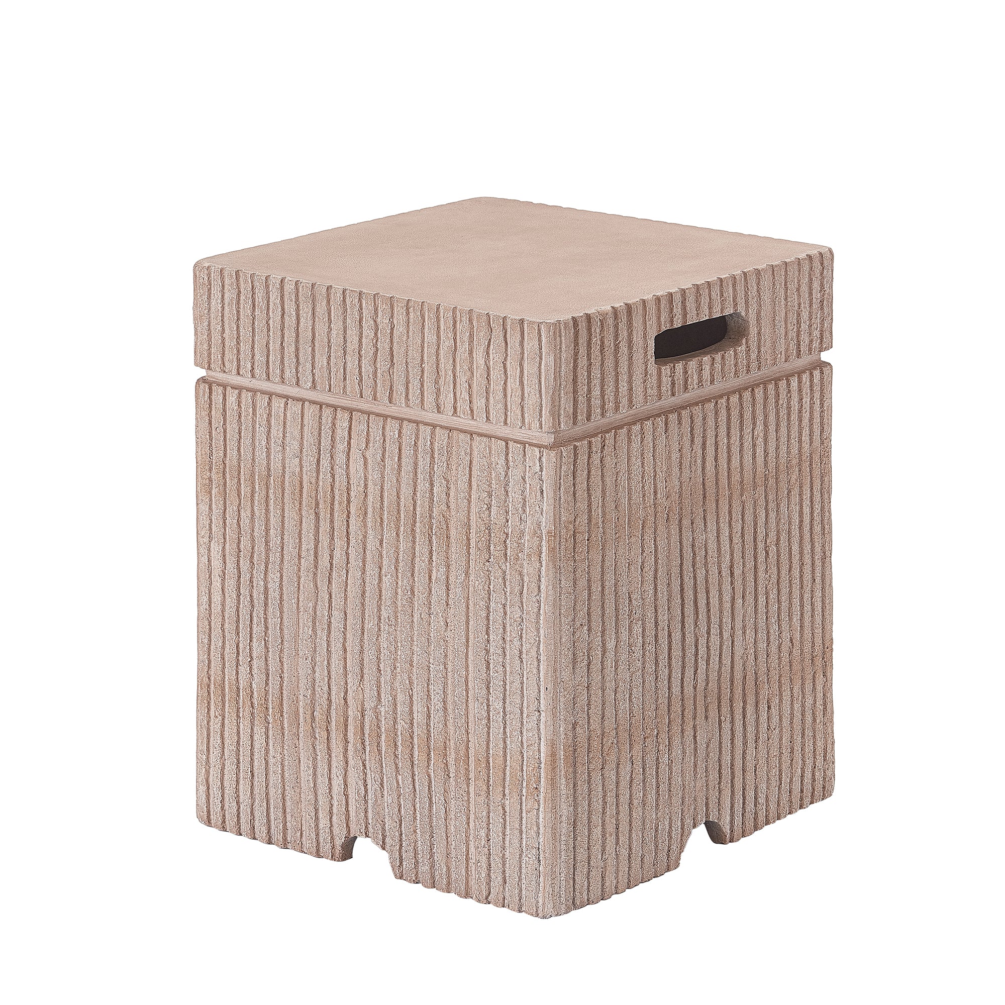 16.15x20 inch MGO Tank Holder/Side Table, Natural Travertine