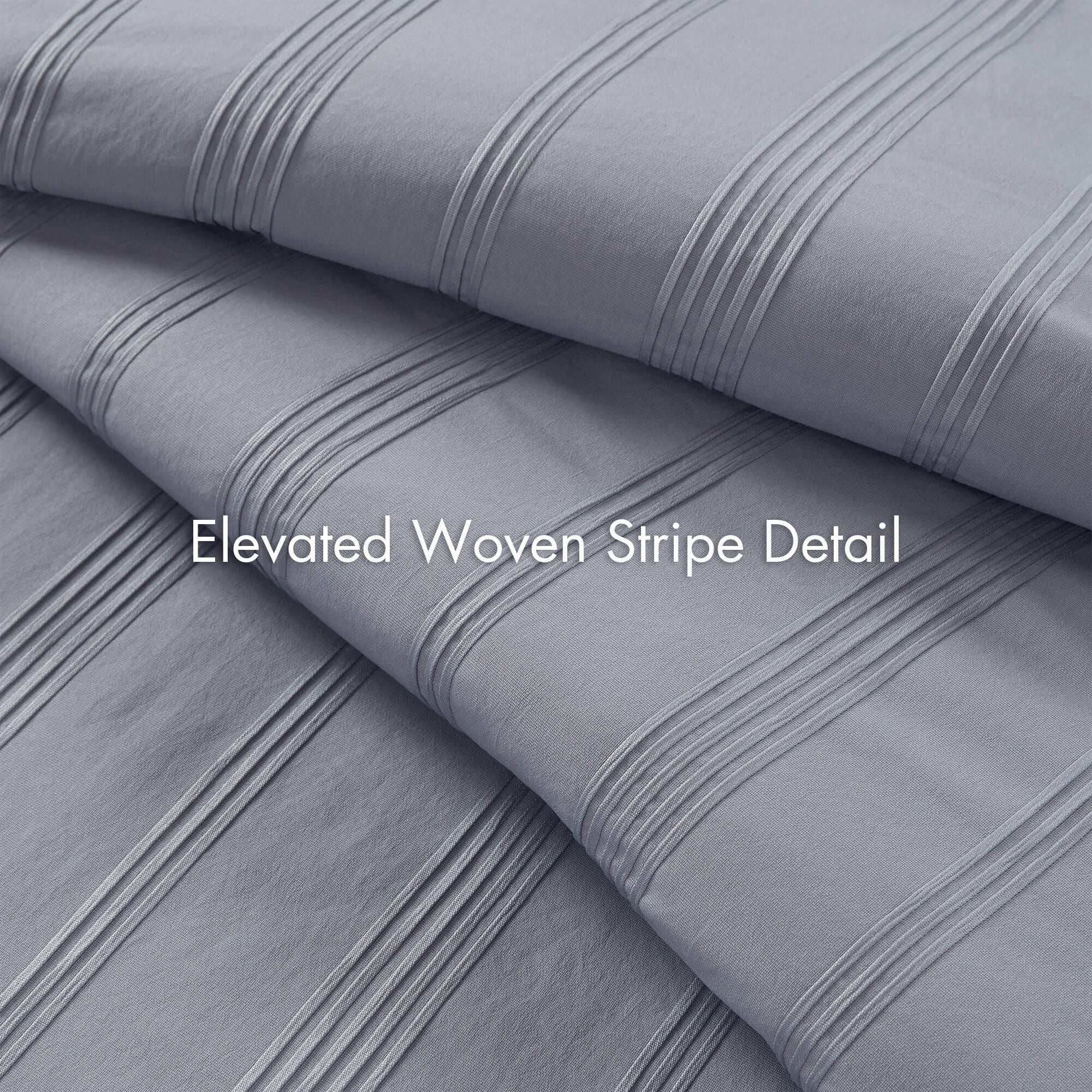 3-Piece Cal King Woven Striped Duvet Set