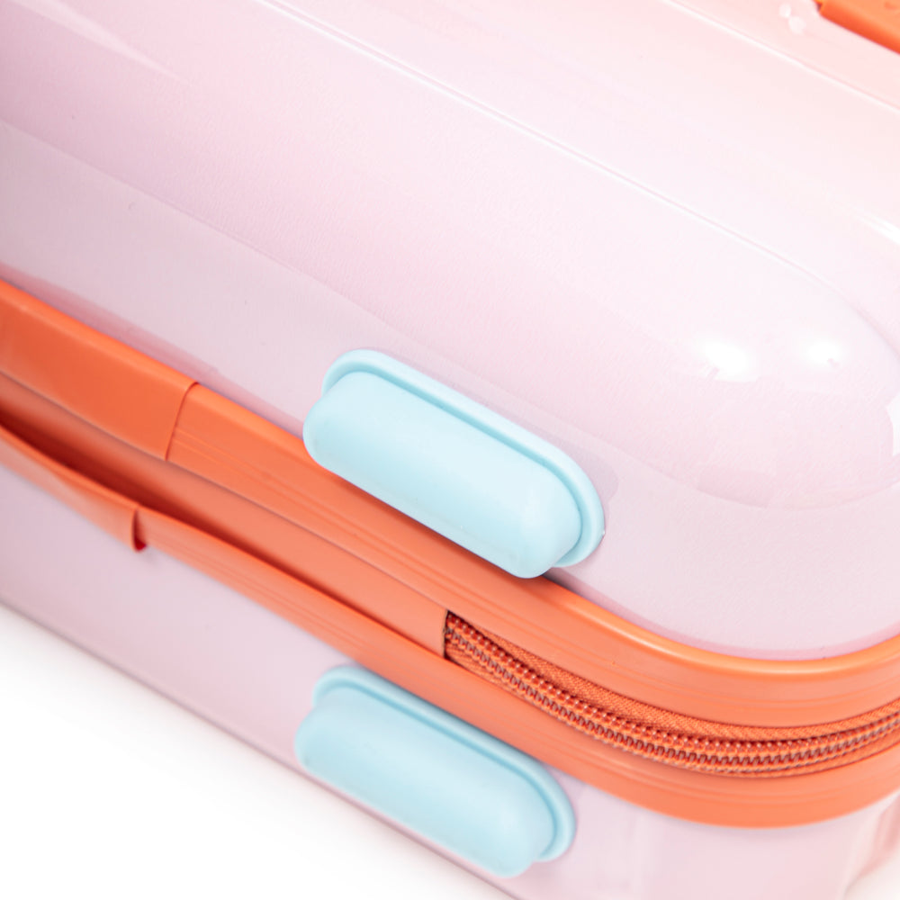 20" Carry-On Suitcase + 14" Cosmetic Case Set (PC Hard Shell, Gradient Blue/Red)