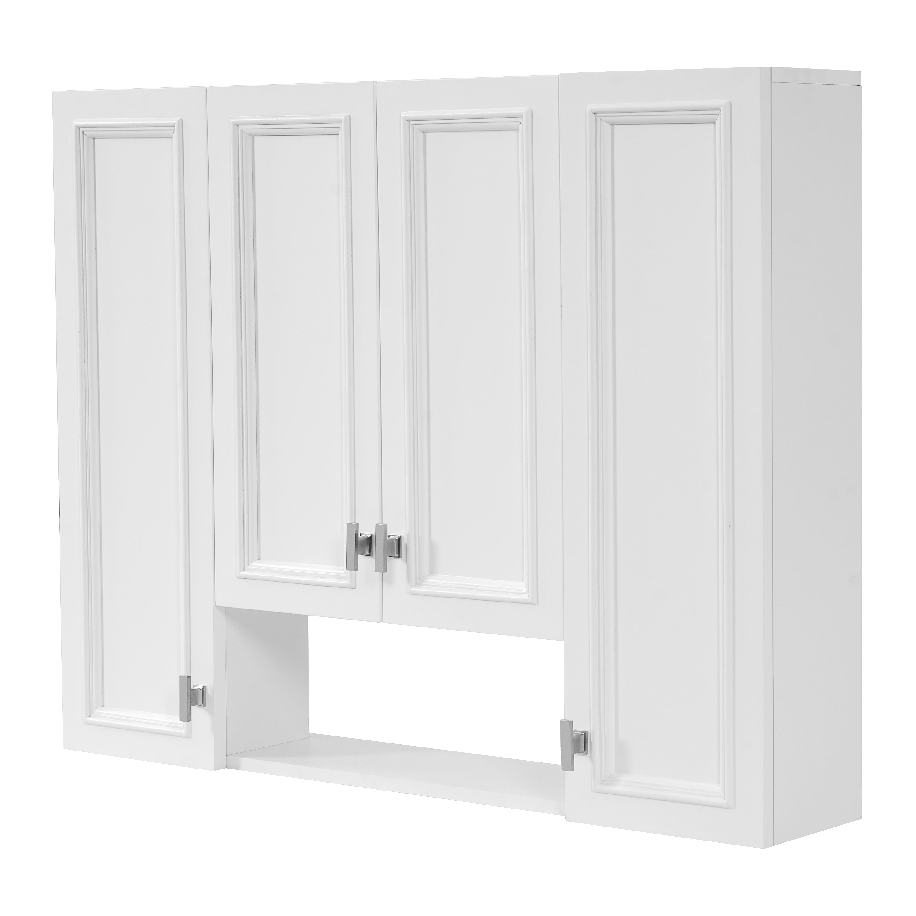 Modern Bathroom Cabinet with 5 Adjustable Shelves, Wall-Mounted Medicine Cabinet for Bathroom, Soft-Closing Hinges, Open Shelving Design