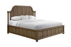 King Planked Panel Bed - Almond