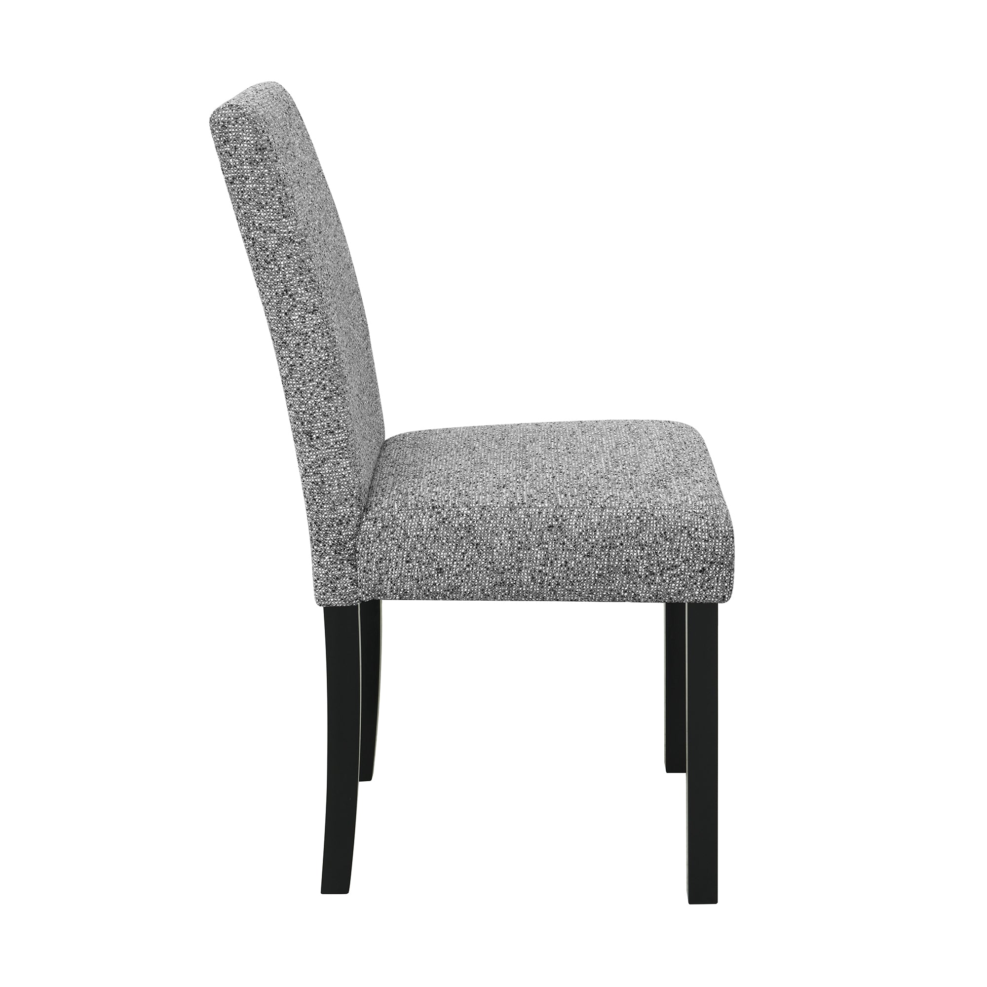 Sarang White and Black Dining Table and (4) Grey Dining Chairs